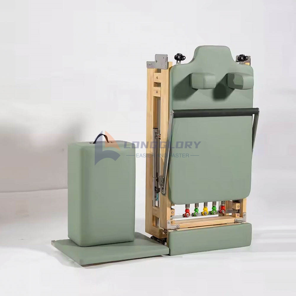 Reformador de Pilates plegable de madera de roble