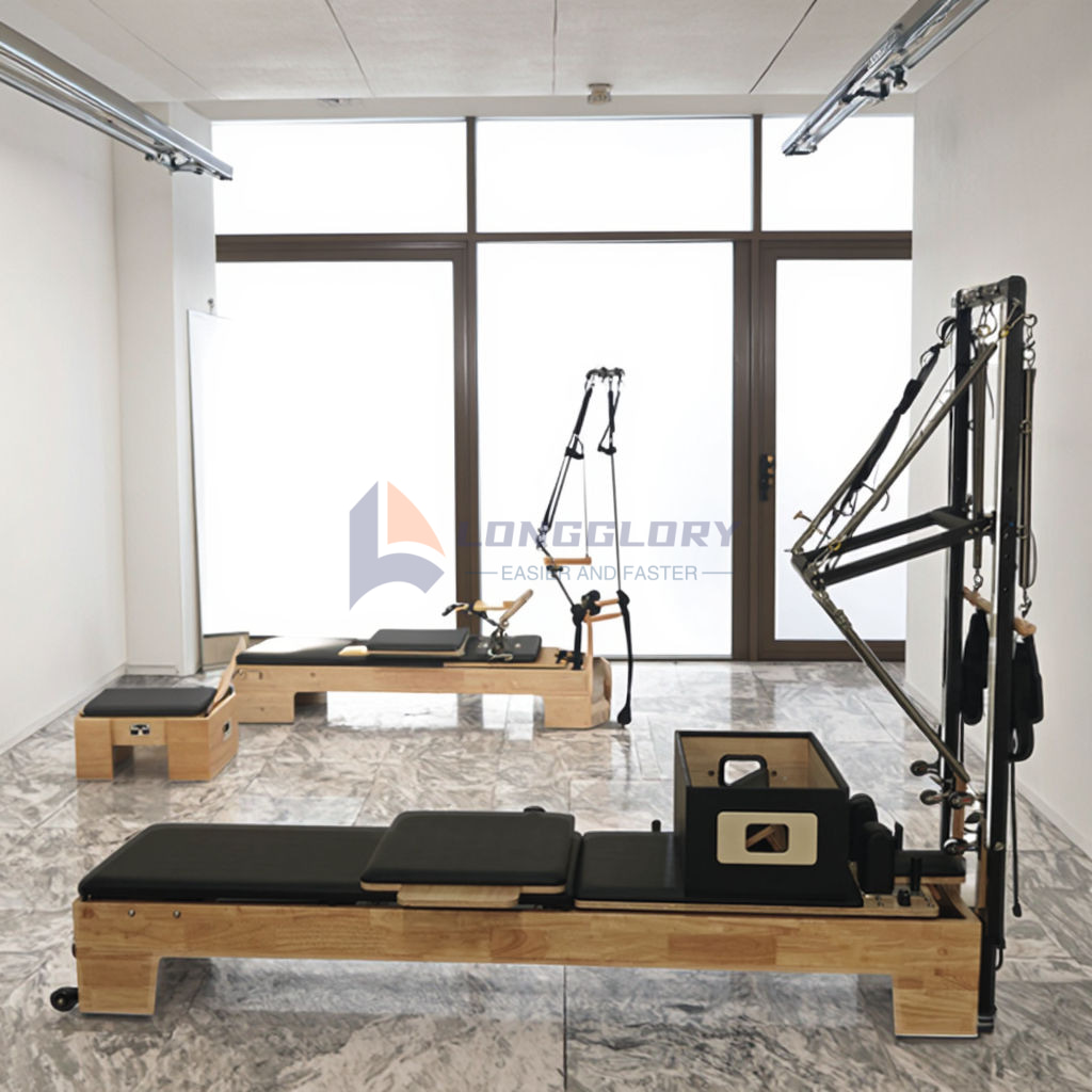 Máquina de pilates de madera de roble con torre